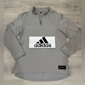 ADIDAS Men's Aeroready Urban Global 1/4 Zip Pullover Light Gray - L